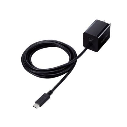 MPA-ACCP37BKAC充電器/USB充電器/ケーブル一体型/USB Power Delivery準拠/20W/USB-C1ポート/USB-C1.5m/スイングプラグ/ブラックエレコム㈱