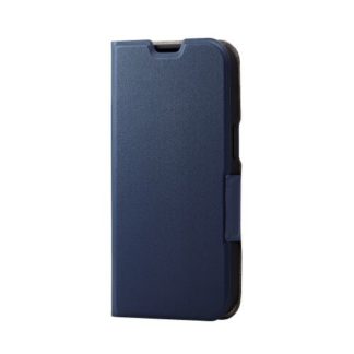 PM-A22APLFUNViPhone 14/iPhone 13用レザーケース/手帳型/UltraSlim/薄型/磁石付き/ネイビーエレコム㈱