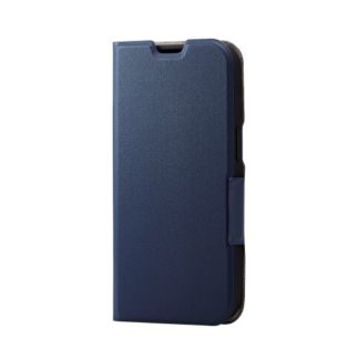 PM-A22APLFUNV<BR>iPhone 14/iPhone 13用レザーケース/手帳型/UltraSlim/薄型/磁石付き/ネイビー<BR>エレコム㈱