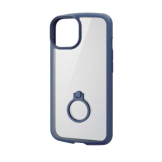 PM-A22ATSLFCRNV<BR>iPhone 14/iPhone 13用ハイブリッドケース/TOUGH SLIM LITE/フレームカラー/背面クリア/リング付き/ネイビー<BR>エレコム㈱