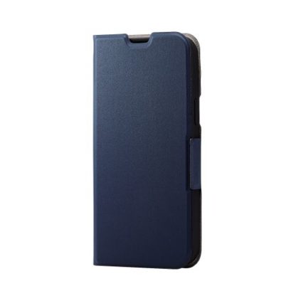 PM-A22BPLFUNViPhone 14 Plus用レザーケース/手帳型/UltraSlim/薄型/磁石付き/ネイビーエレコム㈱