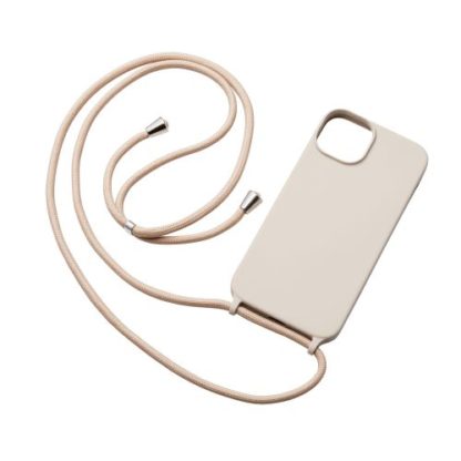 PM-A22BSCSSGYiPhone 14 Plus用ハイブリッドシリコンケース/ショルダーストラップ付き/グレージュエレコム㈱