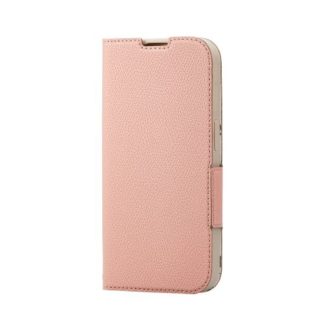 PM-A22CPLFUJPNL<BR>iPhone 14 Pro用レザーケース/手帳型/UltraSlim/Flowers/薄型/磁石付き/ライトピンク<BR>エレコム㈱