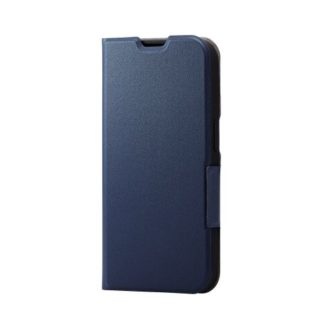 PM-A22CPLFUNV<BR>iPhone 14 Pro用レザーケース/手帳型/UltraSlim/薄型/磁石付き/ネイビー<BR>エレコム㈱