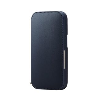 PM-A22CPLFY2NV<BR>iPhone 14 Pro用レザーケース/手帳型/耐衝撃/NEUTZ/磁石付き/ネイビー<BR>エレコム㈱