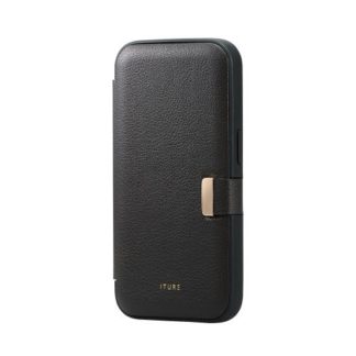 PM-A22CPLFYJ3GY<BR>iPhone 14 Pro用レザーケース/手帳型/耐衝撃/ITURE/磁石付き/チャコールグレー<BR>エレコム㈱