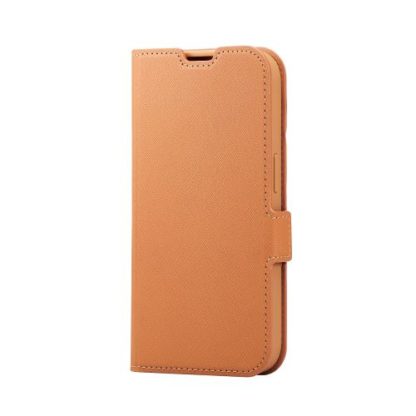 PM-A22CREPLFYBRiPhone 14 Pro用レザーケース/手帳型/リサイクル素材/磁石付き/ブラウンエレコム㈱