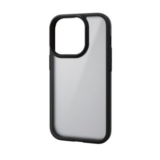PM-A22CTS3MBK<BR>iPhone 14 Pro用ハイブリッドケース/背面クリア/TOUGH SLIM/360度保護/ガラスフィルム付き/シルキークリア/ブラック<BR>エレコム㈱