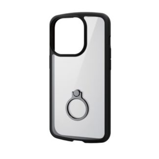 PM-A22CTSLFCRBK<BR>iPhone 14 Pro用ハイブリッドケース/TOUGH SLIM LITE/フレームカラー/背面クリア/リング付き/ブラック<BR>エレコム㈱