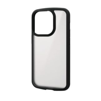 PM-A22CTSLFCSBK<BR>iPhone 14 Pro用ハイブリッドケース/TOUGH SLIM LITE/フレームカラー/背面クリア/シルキークリア/ブラック<BR>エレコム㈱