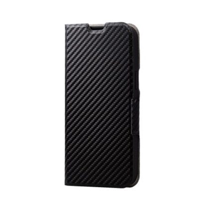 PM-A22DPLFUCBiPhone 14 Pro Max用レザーケース/手帳型/UltraSlim/薄型/磁石付き/カーボン調(ブラック)エレコム㈱
