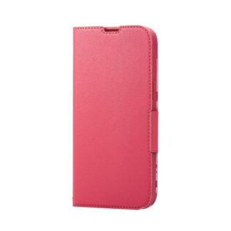 PM-A22DPLFUJPND<BR>iPhone 14 Pro Max用レザーケース/手帳型/UltraSlim/Flowers/薄型/磁石付き/ディープピンク<BR>エレコム㈱