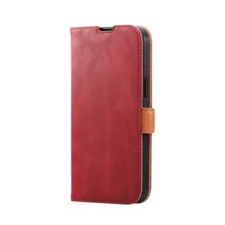 PM-A22DPLFYRD<BR>iPhone 14 Pro Max用レザーケース/手帳型/耐衝撃/磁石付き/ステッチ/レッド<BR>エレコム㈱