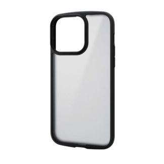 PM-A22DTSLFCGMB<BR>iPhone 14 Pro Max用ハイブリッドケース/TOUGH SLIM LITE/フレームカラー/背面クリア/背面ガラス/シルキークリア/ブラック<BR>エレコム㈱