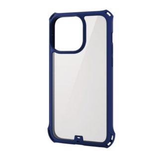 PM-A22DZEROFCNV<BR>iPhone 14 Pro Max用ハイブリッドケース/ZEROSHOCK/フレームカラー/背面クリア/ネイビー<BR>エレコム㈱