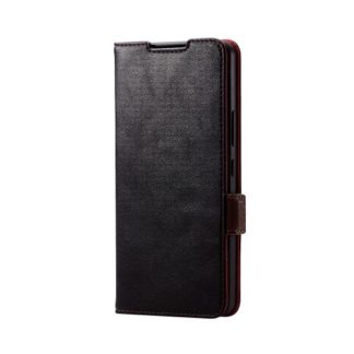 PM-G224PLFYBK<BR>Galaxy A53 5G(SC-53C/SCG15)用レザーケース/手帳型/ステッチ/耐衝撃/磁石付き/ブラック<BR>エレコム㈱