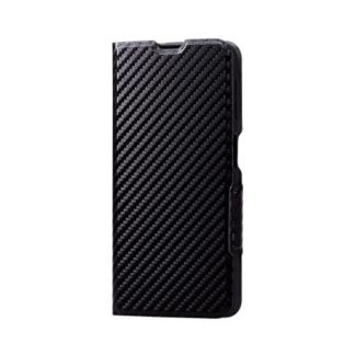 PM-G227PLFUCB<BR>Galaxy A23 5G(SC-56C/SCG18)用レザーケース/手帳型/UltraSlim/薄型/磁石付き/カーボン調(ブラック)<BR>エレコム㈱