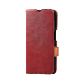 PM-G227PLFYRD<BR>Galaxy A23 5G(SC-56C/SCG18)用レザーケース/手帳型/ステッチ/耐衝撃/磁石付き/レッド<BR>エレコム㈱