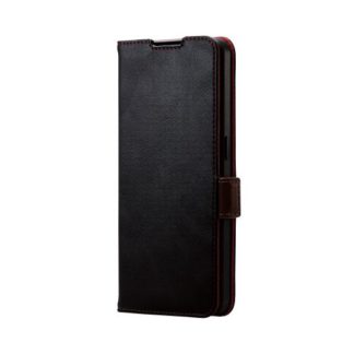 PM-O221PLFYBK<BR>OPPO Reno7 A(OPG04)用レザーケース/手帳型/ステッチ/耐衝撃/磁石付き/ブラック<BR>エレコム㈱
