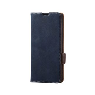 PM-S221PLFYNV<BR>AQUOS sense6s(SHG07)/AQUOS sense6用レザーケース/手帳型/ステッチ/耐衝撃/磁石付き/ネイビー<BR>エレコム㈱