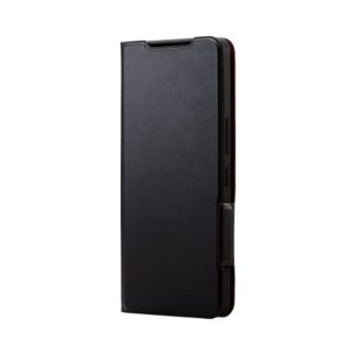 PM-S222PLFUBK<BR>AQUOS R7(SH-52C)用レザーケース/手帳型/UltraSlim/薄型/磁石付き/ブラック<BR>エレコム㈱