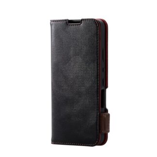 PM-S223PLFYBK<BR>AQUOS wish2(SH-51C)/AQUOS wish(SHG06)/レザーケース/手帳型/ステッチ/耐衝撃/磁石付き/ブラック<BR>エレコム㈱