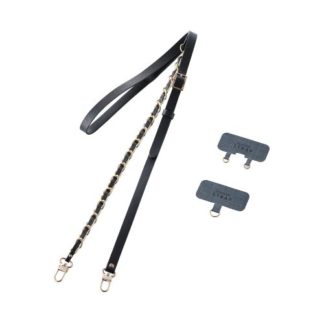 P-STSDH2CHBK<BR>スマホショルダーストラップ/ストラップシート付属/チェーンタイプ/ブラック<BR>エレコム㈱