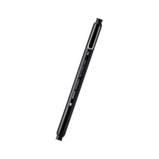 P-TP2WY02SBK<BR>スマートフォン・タブレット用タッチペン/2WAY/導線繊維タイプ/ディスクタイプ/キャップ2個付き/ブラック<BR>エレコム㈱