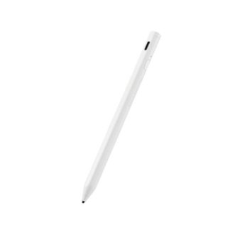 P-TPACST03WH<BR>タッチペン/スタイラス/リチウム充電式/汎用/磁気吸着/USB-C充電/ペン先交換可能/ペン先付属なし/ホワイト<BR>エレコム㈱