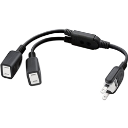 T-ADR3BK<BR>ACアダプタ用電源延長コード/2P/2個口/ブラック<BR>エレコム㈱