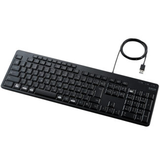 TK-FCM114SKBK<BR>フルキーボード/有線/静音設計/抗菌/ブラック<BR>エレコム㈱