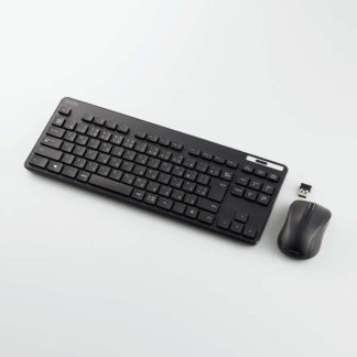 TK-FDM109MKBK<BR>無線キーボード＆マウス/薄型/メンブレン式/抗菌/コンパクトサイズ/ブラック<BR>エレコム㈱