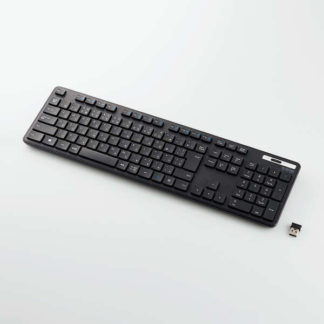 TK-FDM110TKBK<BR>無線キーボード/薄型/メンブレン式/抗菌/フルサイズ/ブラック<BR>エレコム㈱