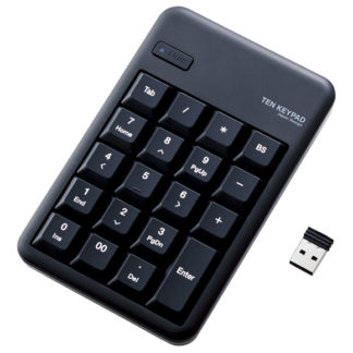 TK-TDM017BK<BR>ワイヤレステンキーボード/Mサイズ/メンブレン/高耐久/ブラック<BR>エレコム㈱