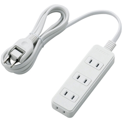 T-S02-2420WH<BR>電源タップ/スイングプラグ/4個口/2m/ホワイト<BR>エレコム㈱
