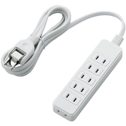 T-S02-2620WH<BR>電源タップ/スイングプラグ/6個口/2m/ホワイト<BR>エレコム㈱
