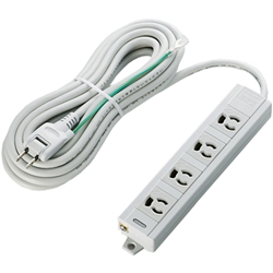 T-T06-3450LG/RS<BR>RoHS指令 3ピン対応タップ/4個口/マグネット付/抜け止め/5.0m/グレー<BR>エレコム㈱