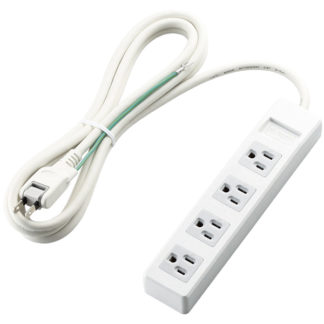 T-T1B-3425WH<BR>3pinタップ/マグネット付/4口/2.5m/ホワイト<BR>エレコム㈱