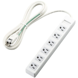 T-T1B-3625WH<BR>3pinタップ/マグネット付/6口/2.5m/ホワイト<BR>エレコム㈱