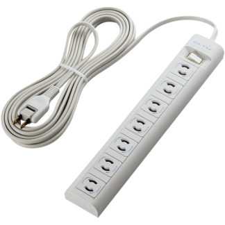 T-Y3A-2750WH<BR>OAタップ/2P/7個口/マグネット/抜け止め/スイッチ/5.0m<BR>エレコム㈱