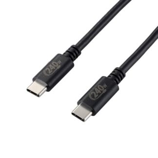 U2C-CCPE10NBK<BR>USB2.0ケーブル/C-Cタイプ/認証品/USB Power Delivery対応/240W/1.0m/ブラック<BR>エレコム㈱