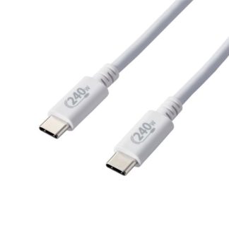 U2C-CCPE10NWH<BR>USB2.0ケーブル/C-Cタイプ/認証品/USB Power Delivery対応/240W/1.0m/ホワイト<BR>エレコム㈱