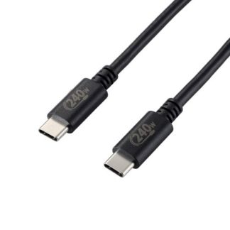 U2C-CCPE20NBK<BR>USB2.0ケーブル/C-Cタイプ/認証品/USB Power Delivery対応/240W/2.0m/ブラック<BR>エレコム㈱