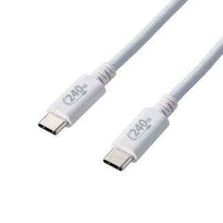U2C-CCPE20NWHUSB2.0ケーブル/C-Cタイプ/認証品/USB Power Delivery対応/240W/2.0m/ホワイトエレコム㈱