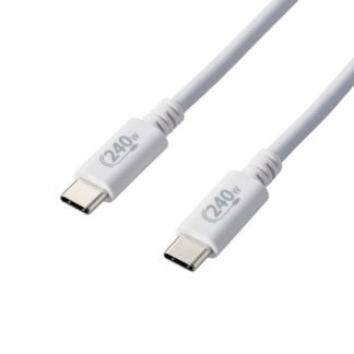 U2C-CCPE20NWH<BR>USB2.0ケーブル/C-Cタイプ/認証品/USB Power Delivery対応/240W/2.0m/ホワイト<BR>エレコム㈱