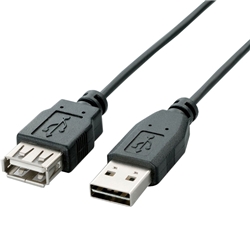 U2C-DE30BK<BR>両面挿しUSB延長ケーブル/(A-A)/3.0m/ブラック<BR>エレコム㈱