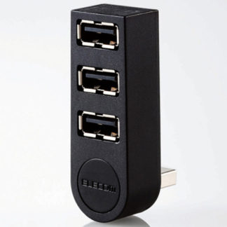 U2H-TZ325BBK<BR>USB2.0ハブ/機能主義/バスパワー/3ポート/直挿し/ブラック<BR>エレコム㈱