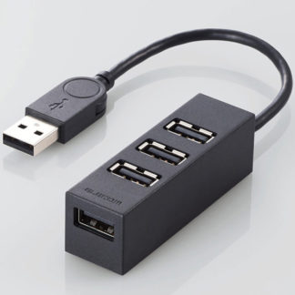 U2H-TZ426BBK<BR>USB2.0ハブ/機能主義/バスパワー/4ポート/10cm/ブラック<BR>エレコム㈱
