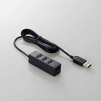 U2H-TZ427SBK<BR>USB HUB2.0/機能主義/セルフパワー/4ポート/100cm/ブラック<BR>エレコム㈱