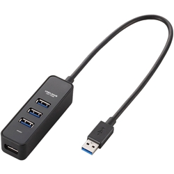 U3H-T405BBK<BR>USB3.0ハブ/マグネット付/バスパワー専用/4ポート/ブラック<BR>エレコム㈱